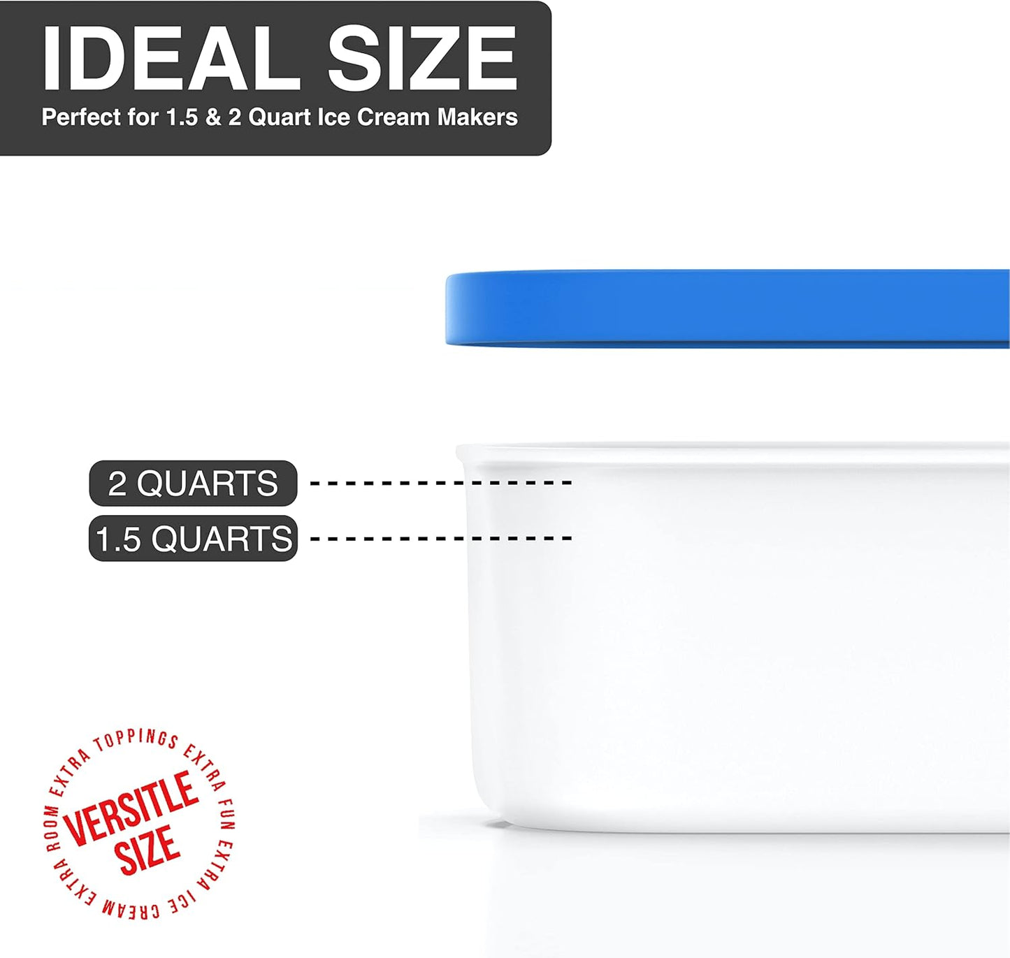 Recipiente helado 2qt reutiliz. con tapa silicona