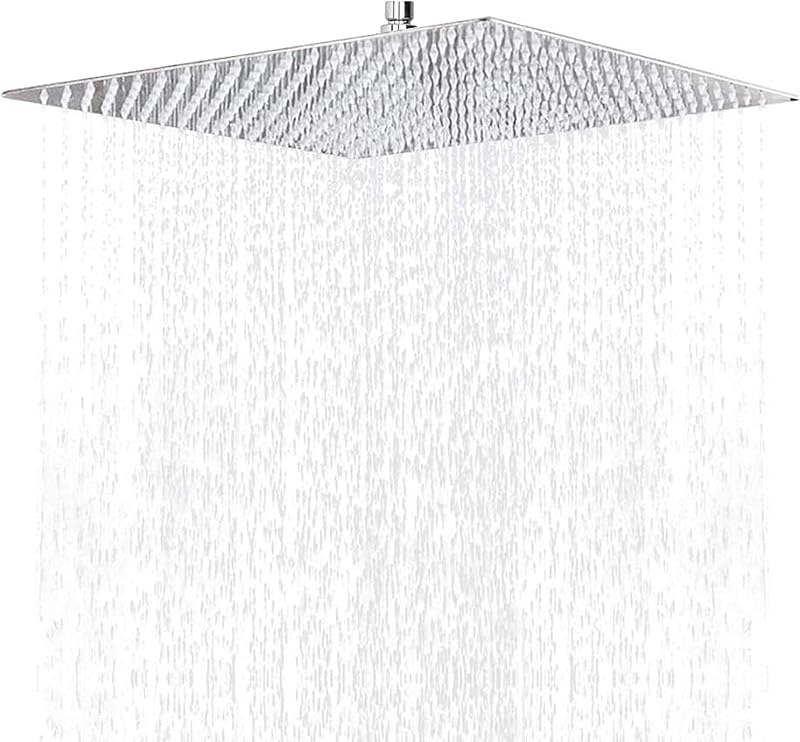 Cabezal ducha lluvia acero inox 16" montaje techo o pared