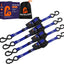 4 Correas Trinquete Retráctil 1" x12ft 1500lb Resistencia