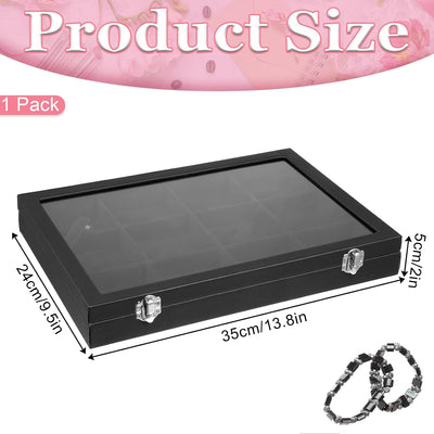 Caja organizadora 12 rejillas para joyas con tapa