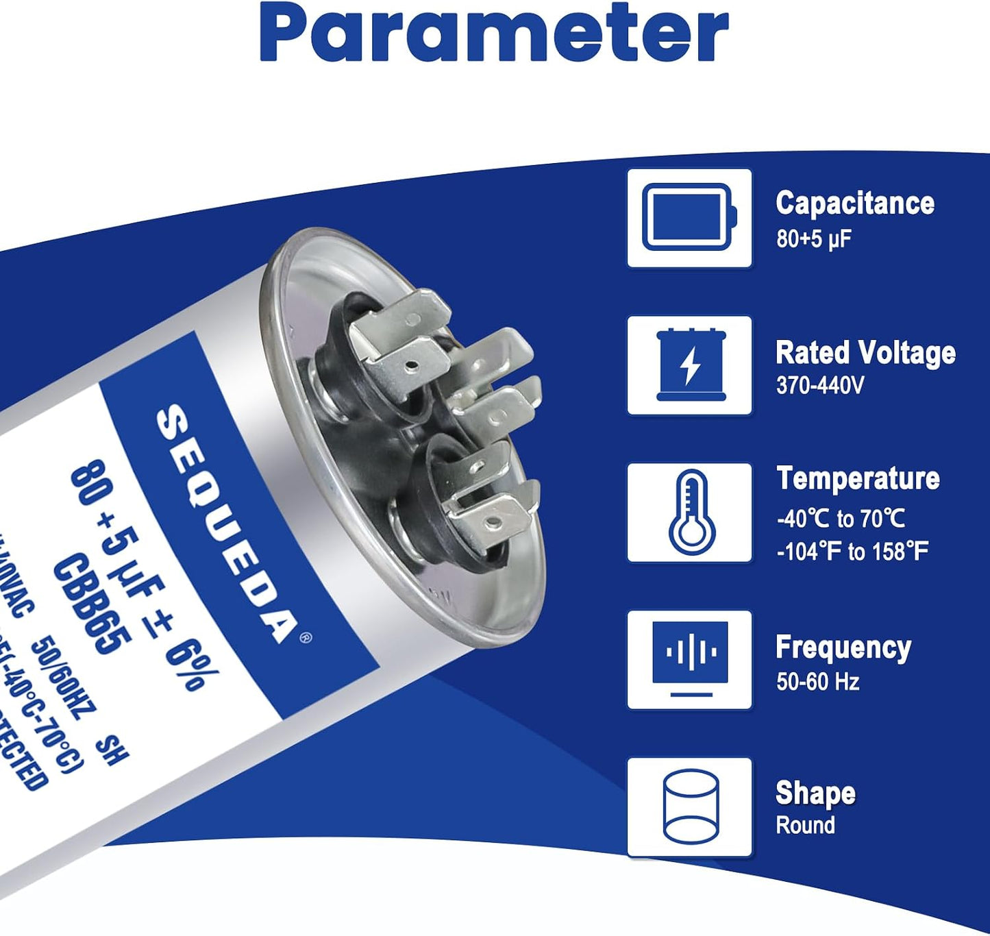 Condensador arranque motor 805uf 370v/440v CBB65