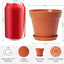 16 Macetas Terracota 4" con Bandeja Drenaje Interior