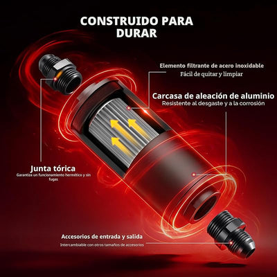 Filtro combustible 10 micrones adaptador 6AN 8AN 10AN