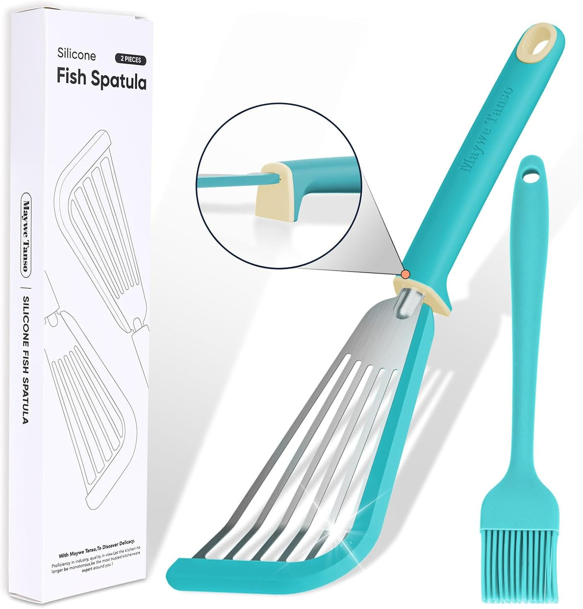 Espátula silicona resistente 600°F con cepillo cocina