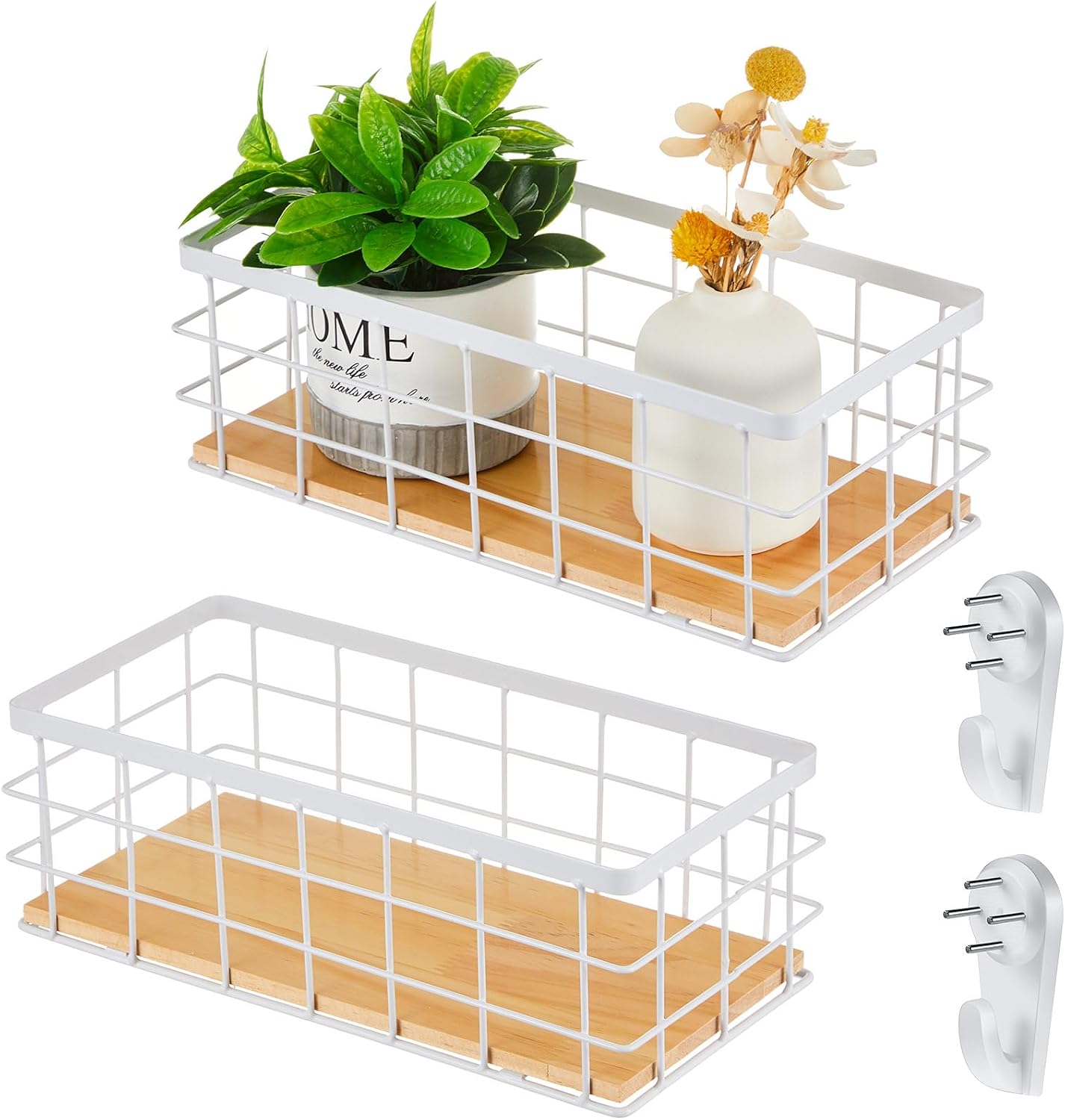 2 Pzas Cestas Alambre para Colgar Baño Cocina
