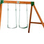 Set columpios madera cedro marco A 2 cinturones