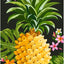 Bandera jardín doble cara piña tropical 12x18pulg