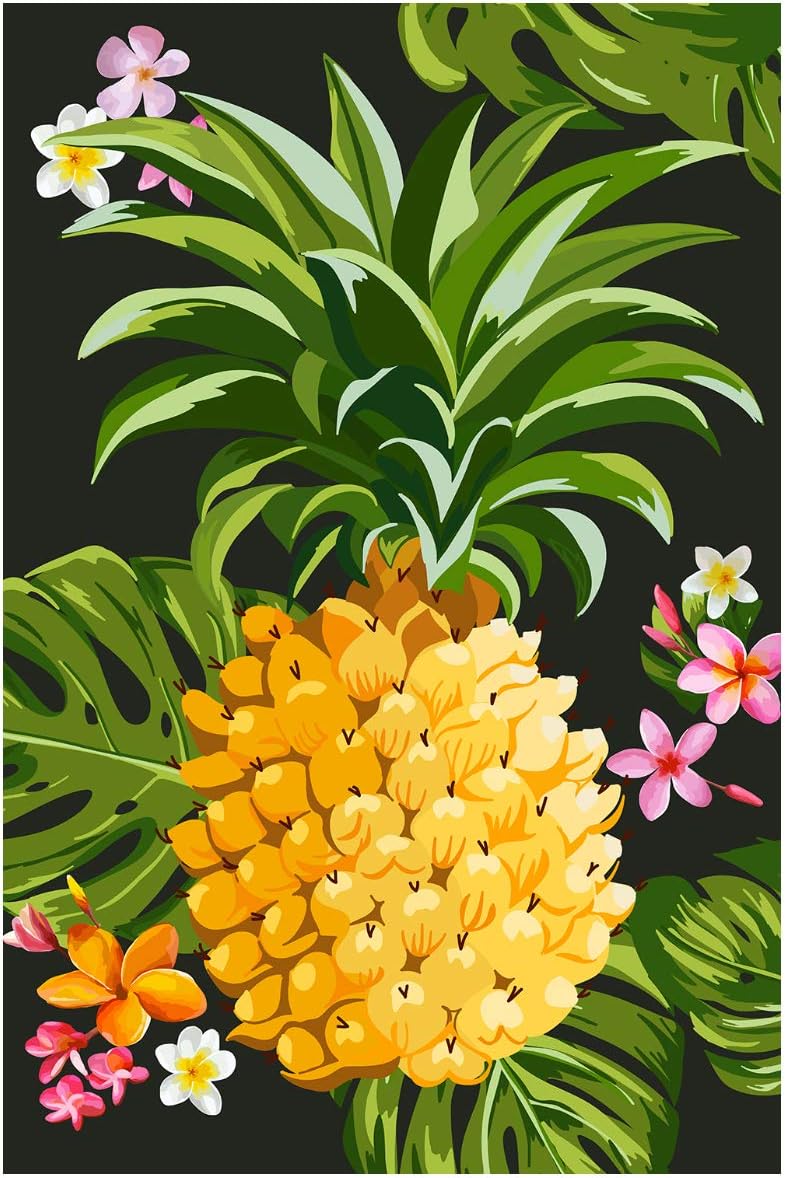 Bandera jardín doble cara piña tropical 12x18pulg