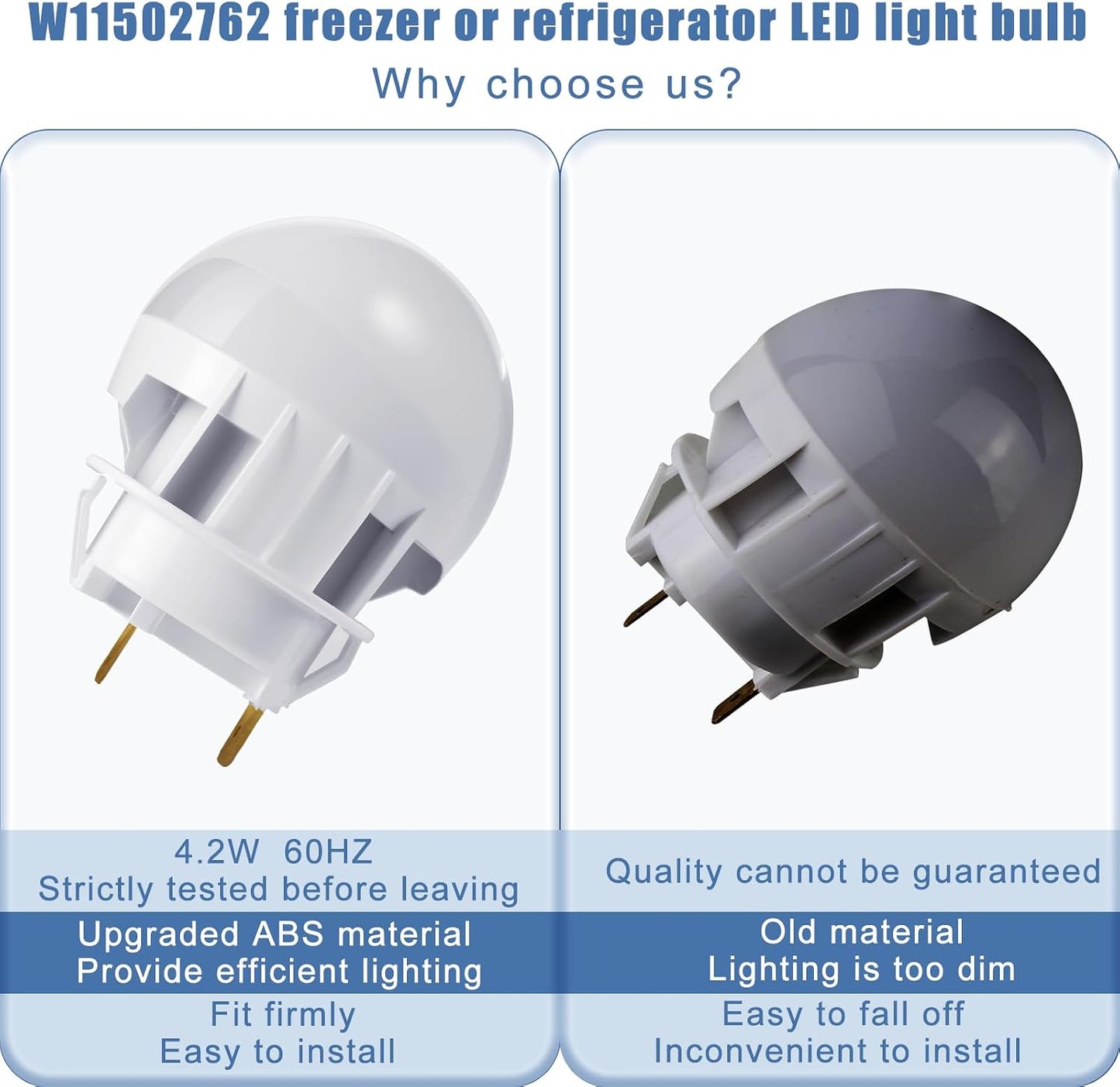 Bombilla LED congelador comp Whirlpool Amana Maytag 2 años