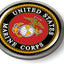 Etiqueta engomada USMC bisel cromado oficial