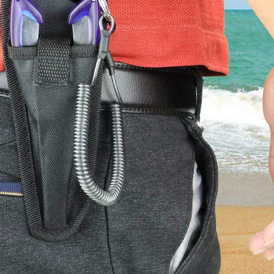 Cordón pesca retráctil 10 pzas con mosquetón anillo negro