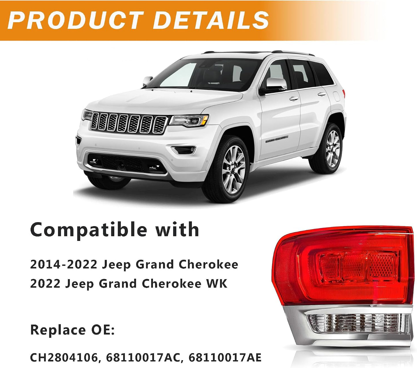 Luces traseras conductor izquierdo Jeep Grand Cherokee 14-21
