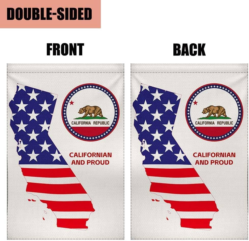 Bandera doble cara California 12x18" para césped y fiesta