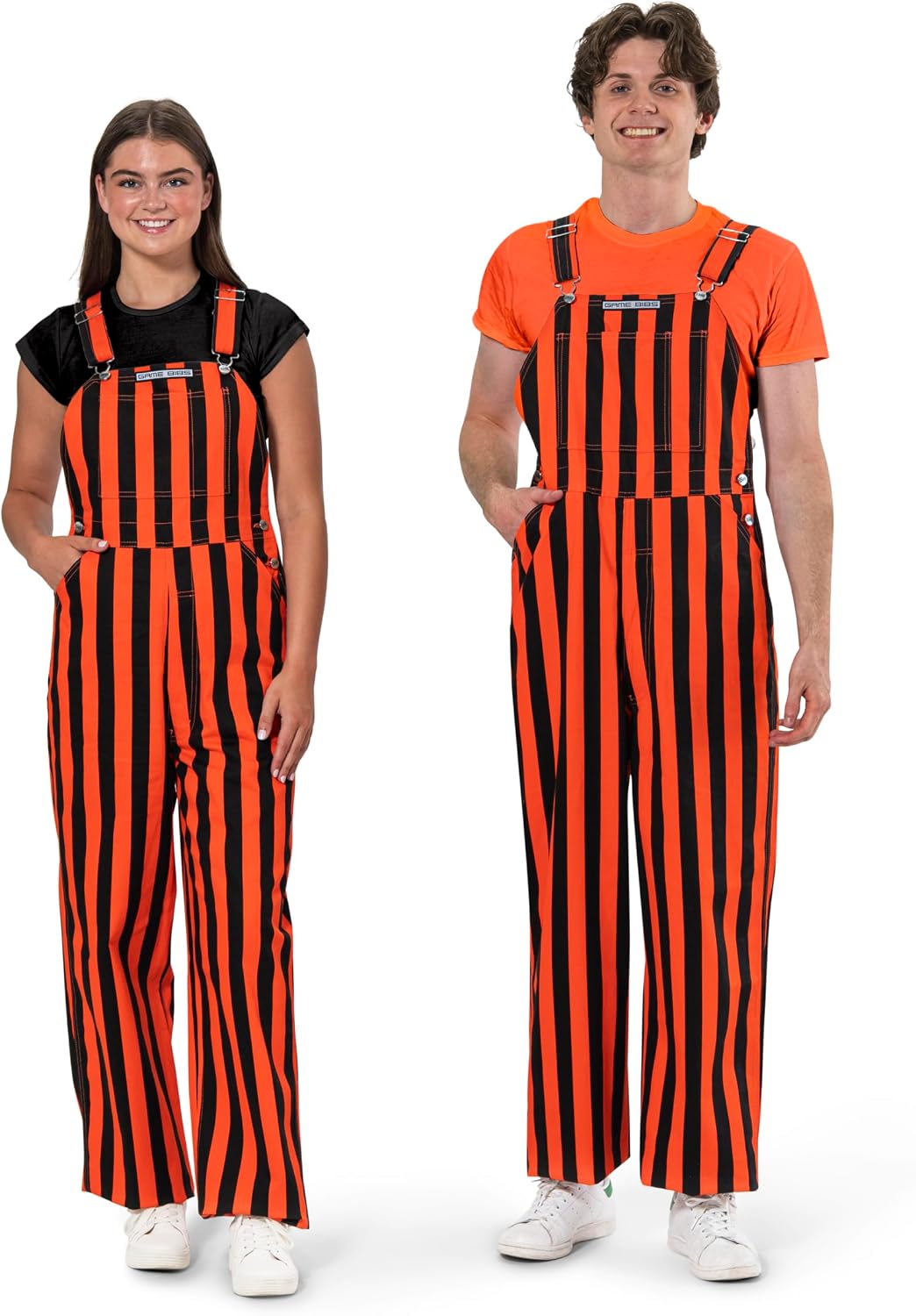 Baberos algodón eventos deportivos rayas naranja y negro