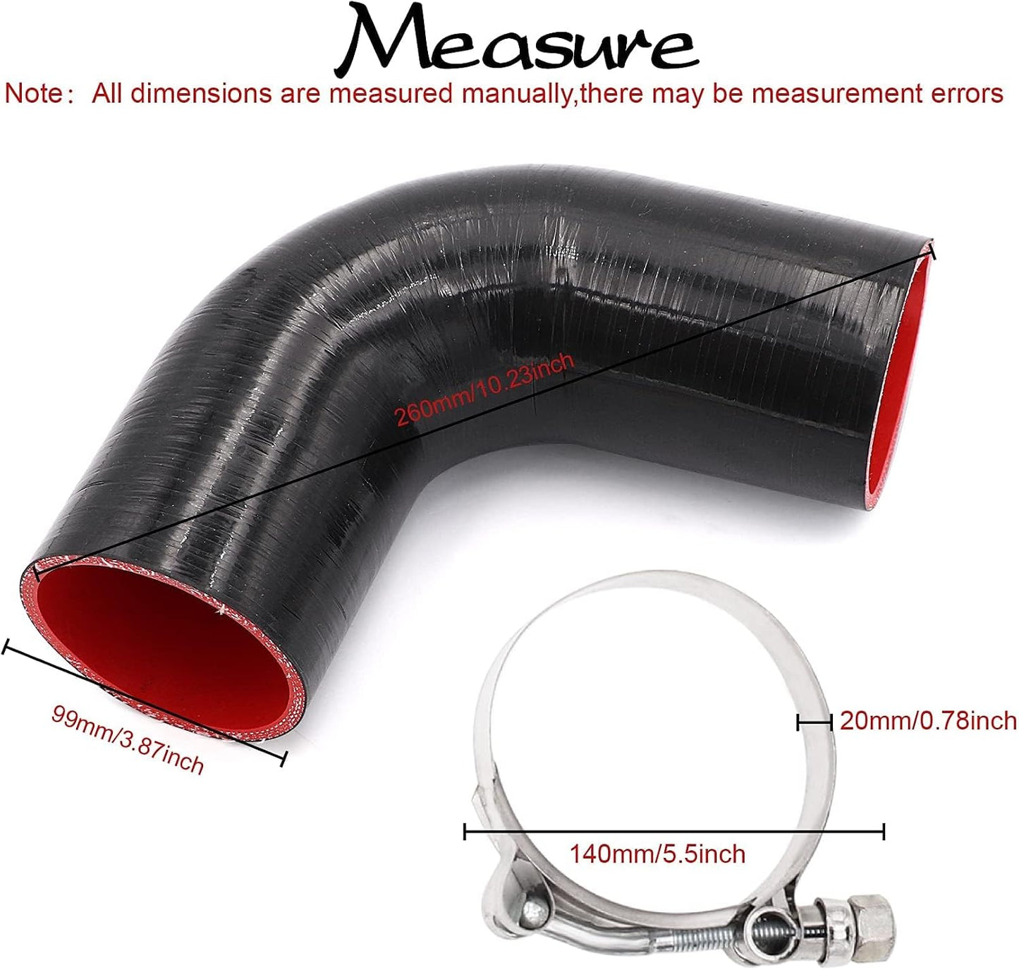 Acoplador codo 90 grados manguera silicona 3"