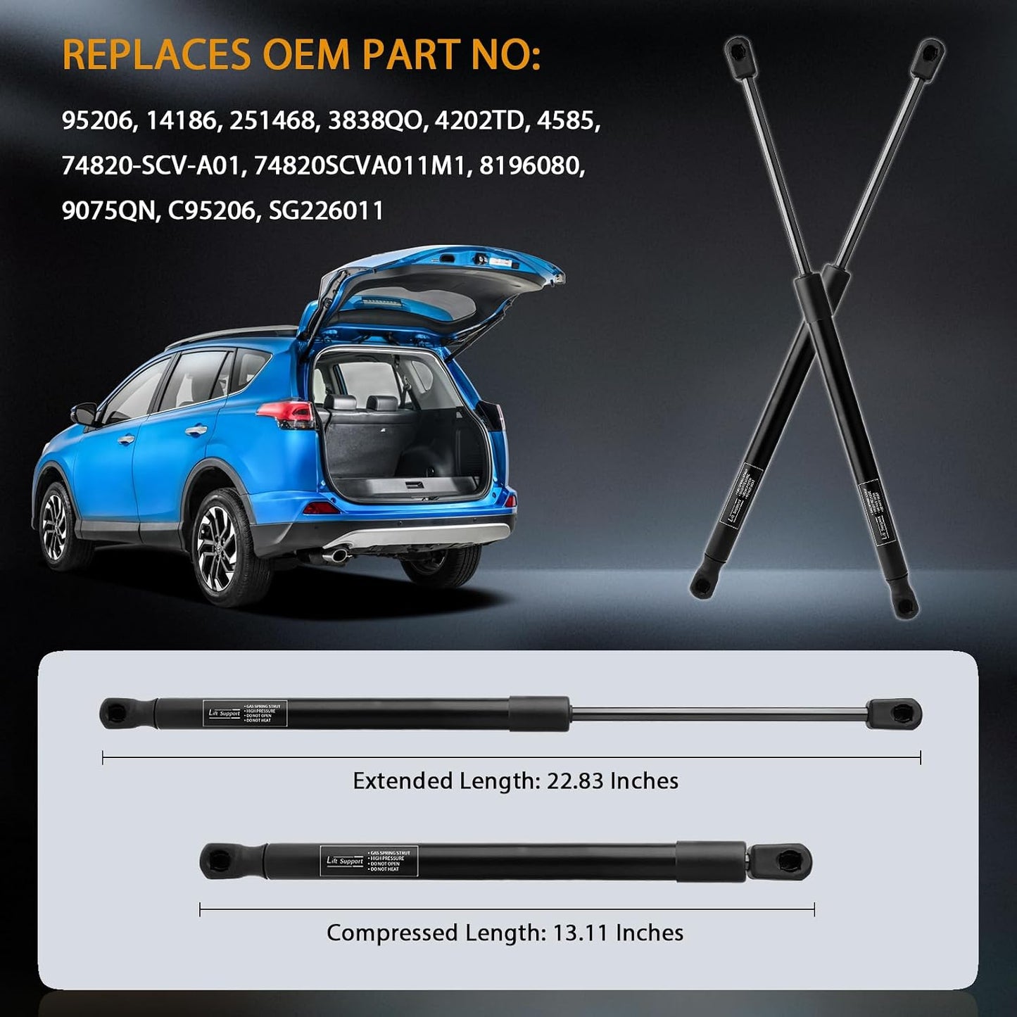 Puntal trasero Honda Element 03-11 Choque resistente
