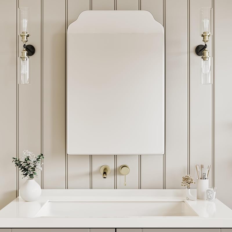 Botiquín baño con espejo arqueado 17.5x29"