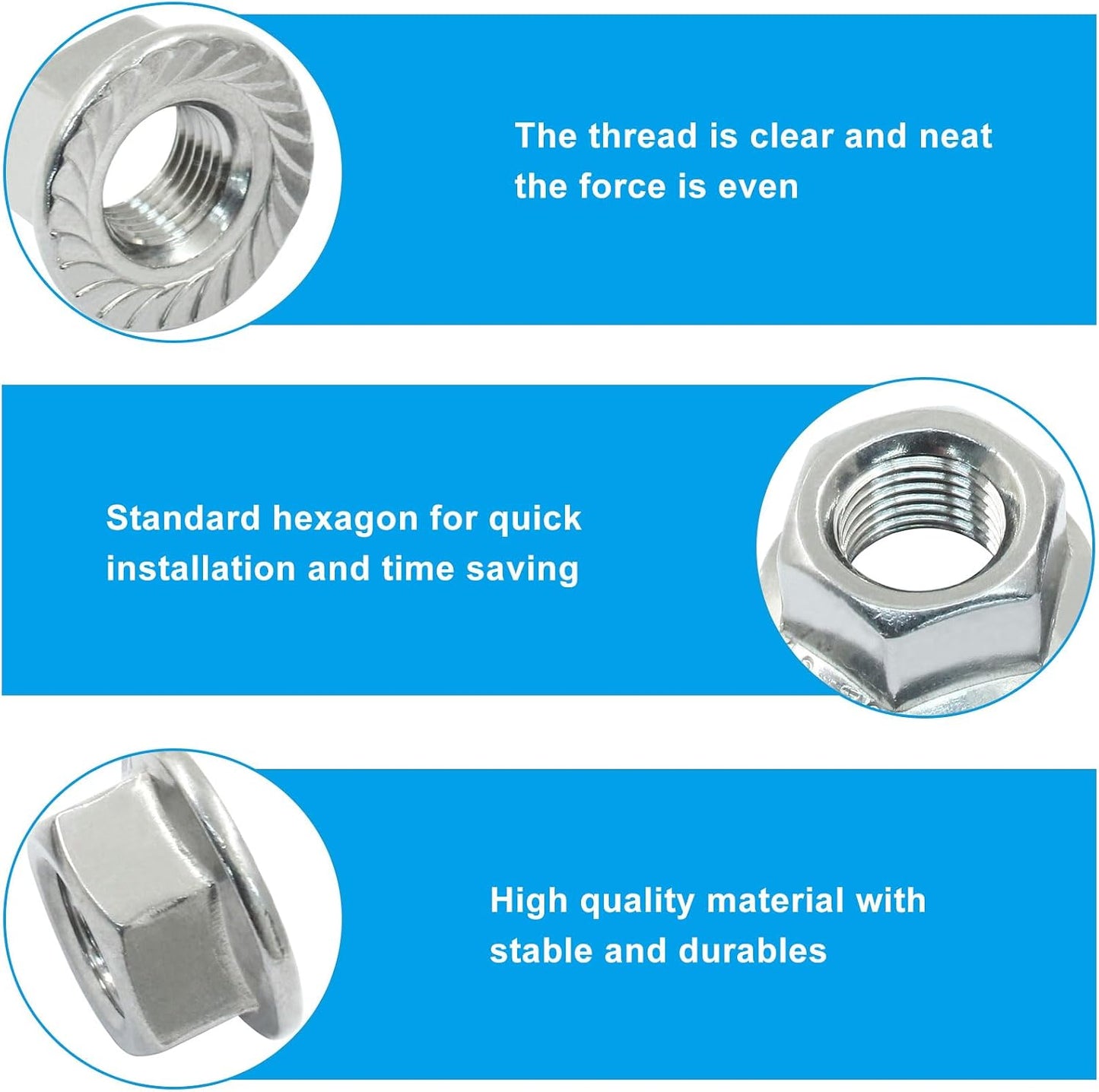 Tuercas hexagonales M10 acero inox 304 5 Uds