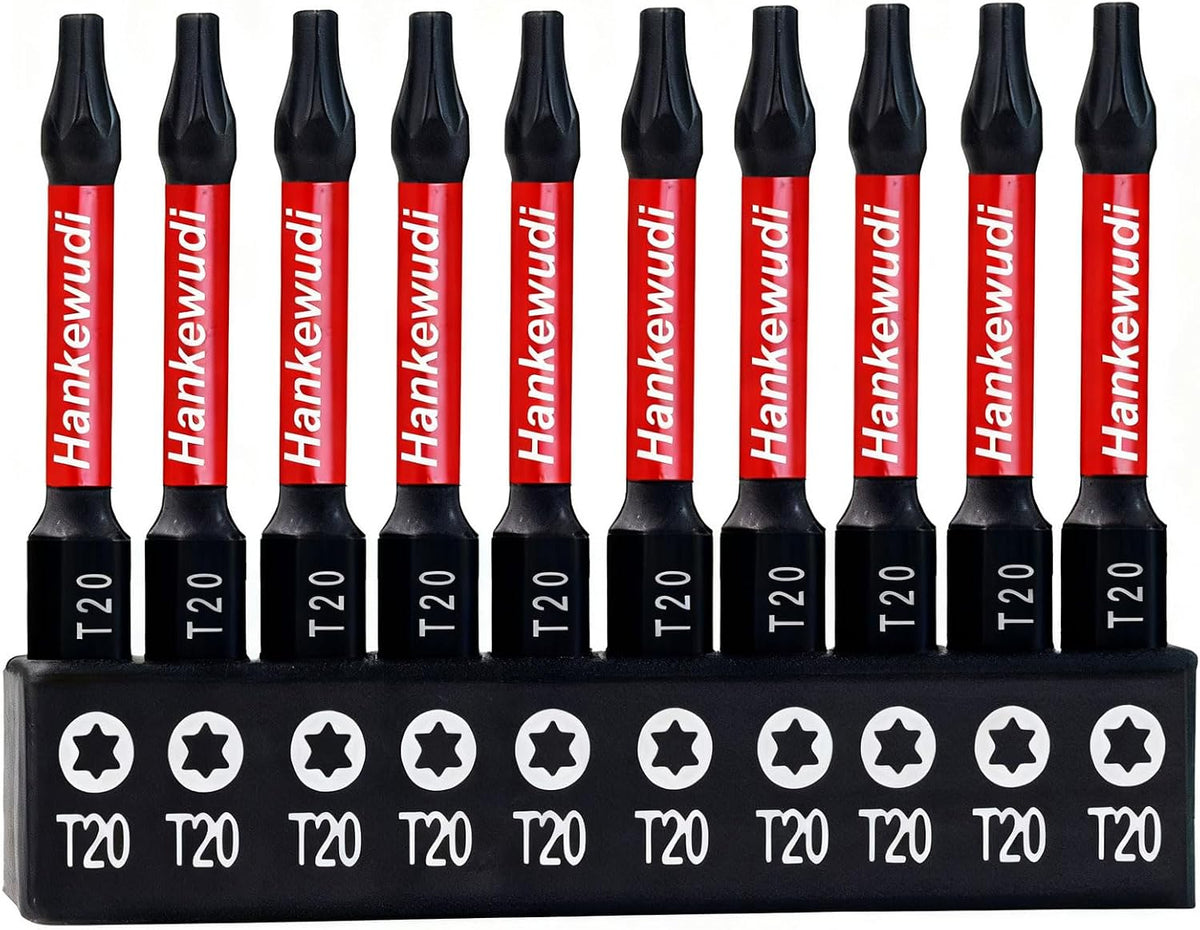 10 Pzas Brocas Torx T20 para Destornillador Impacto Acero S2