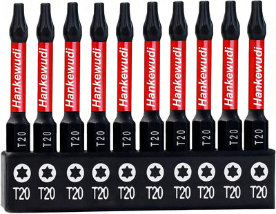 10 Pzas Brocas Torx T20 para Destornillador Impacto Acero S2