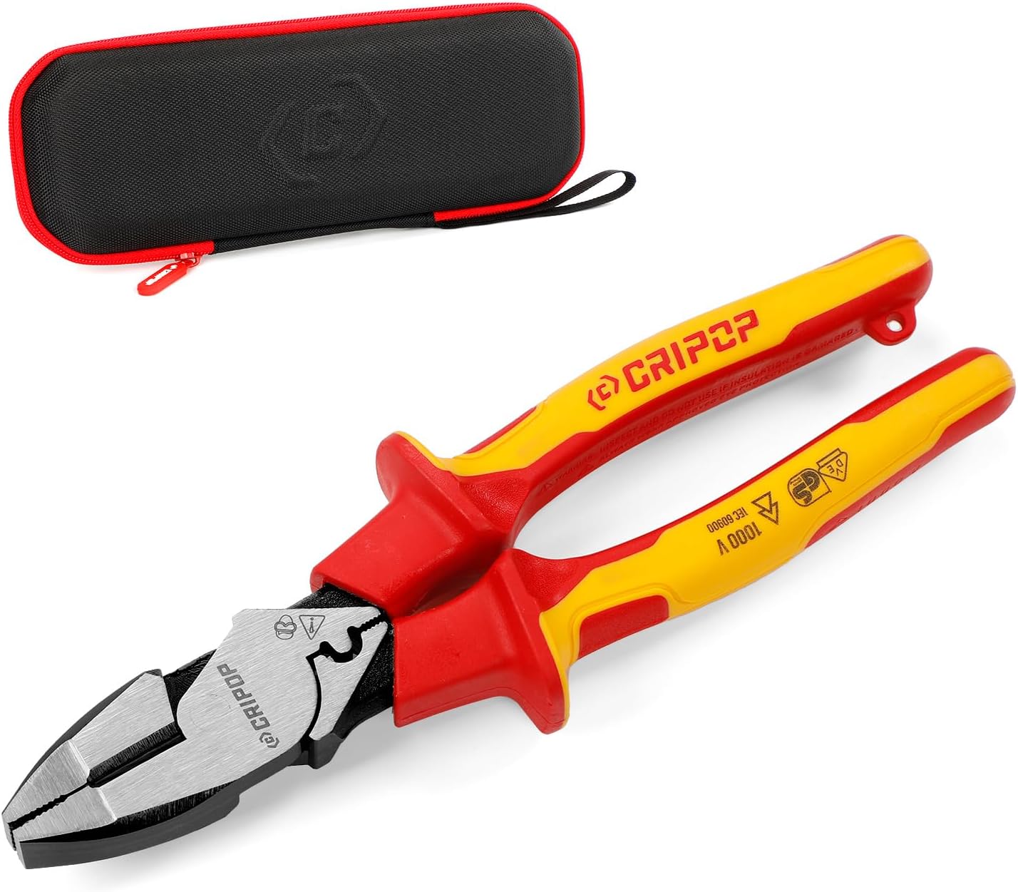 Alicates aislados 9" 1000V con cortador alambre