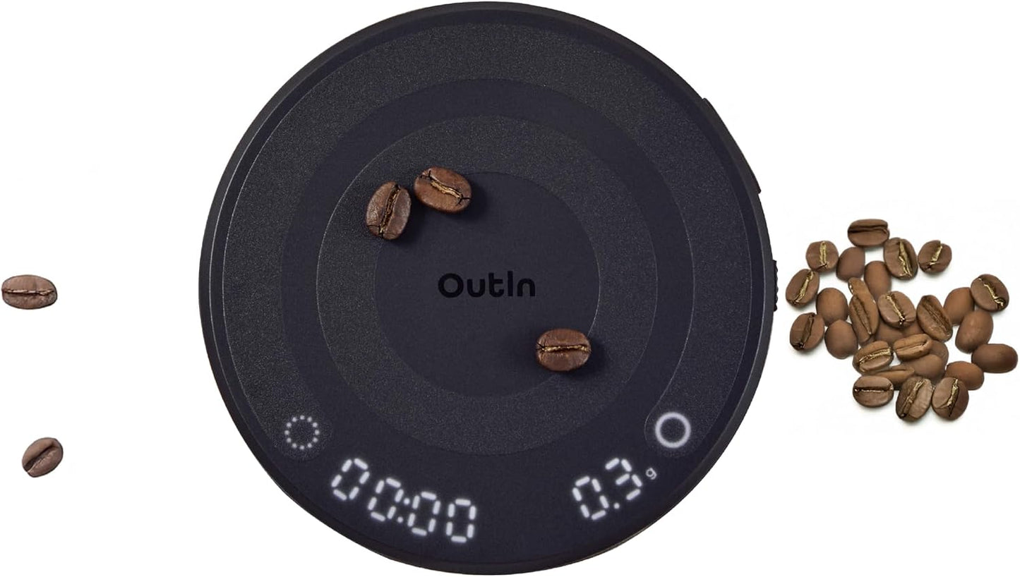 Báscula café portátil 2kg 0.1g medición precisa recargable