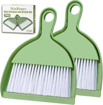 Set 2 Escobas Mini Recogedor Cepillo Batidor Mascotas Hogar