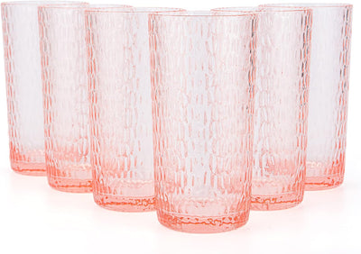 6 Pzas Vasos Acrílicos Forma Panal 22oz Rosa Coral