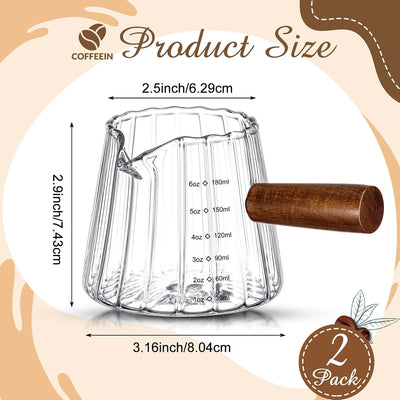 Vaso Espresso 6oz con Asa Taza Medidora 2 Pzas Transparente