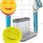 Manija dispensador jabón con mango esponja sonriente azul
