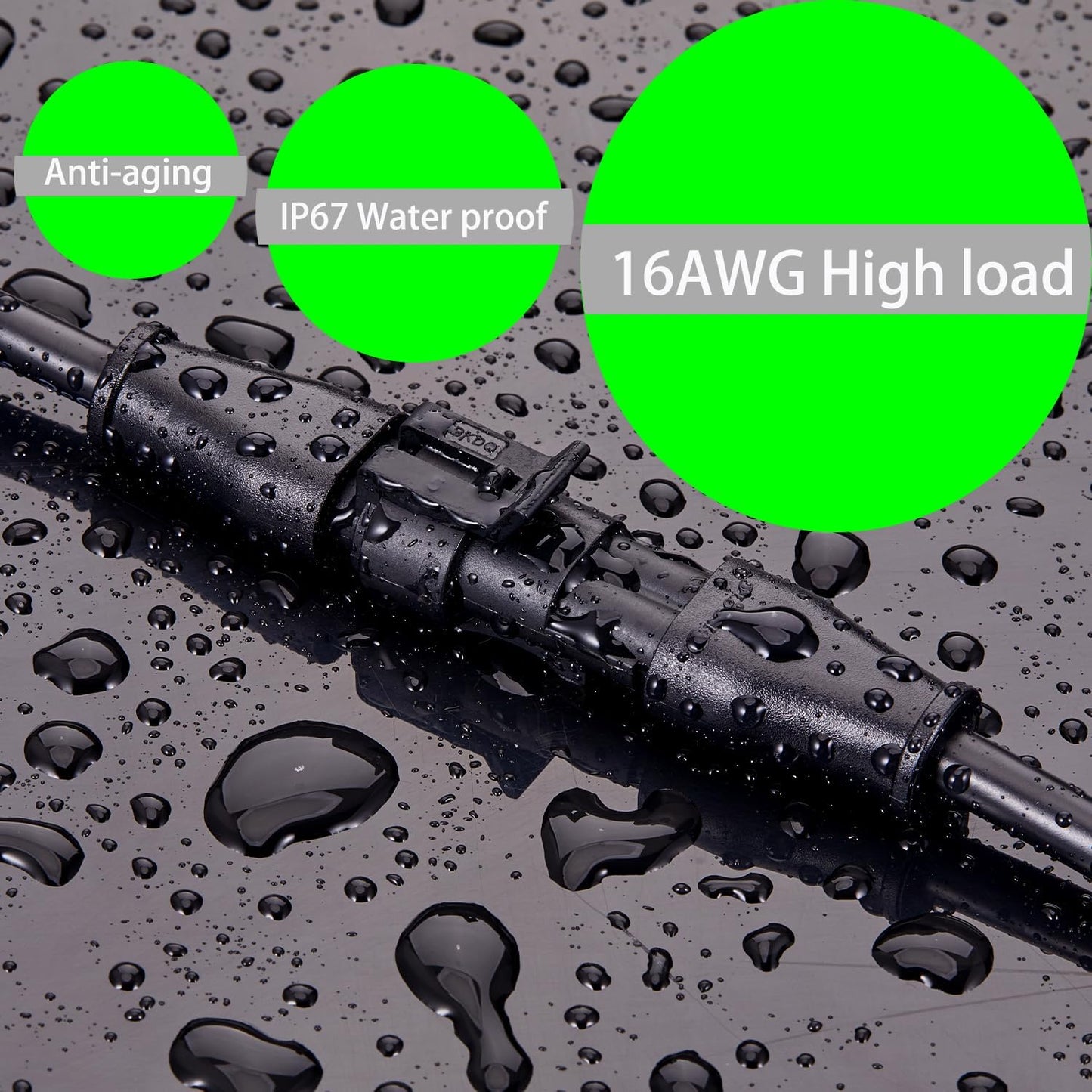 Conector 2 pines IP67 impermeable para automóvil 3 pzas