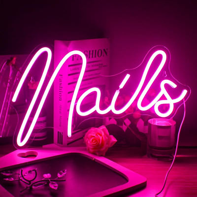 Letrero neón LED rosa para decoración salón uñas y dormitorio