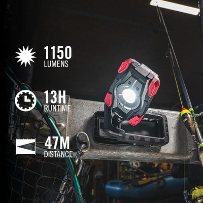 Linterna magnética recargable 1000 lúmenes LED negro