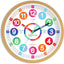 Reloj pared niños aprendizaje analógico colorido silencioso