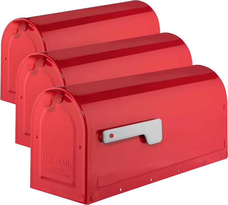 Buzón Mediano Rojo Set de 3 para Oficina y Hogar