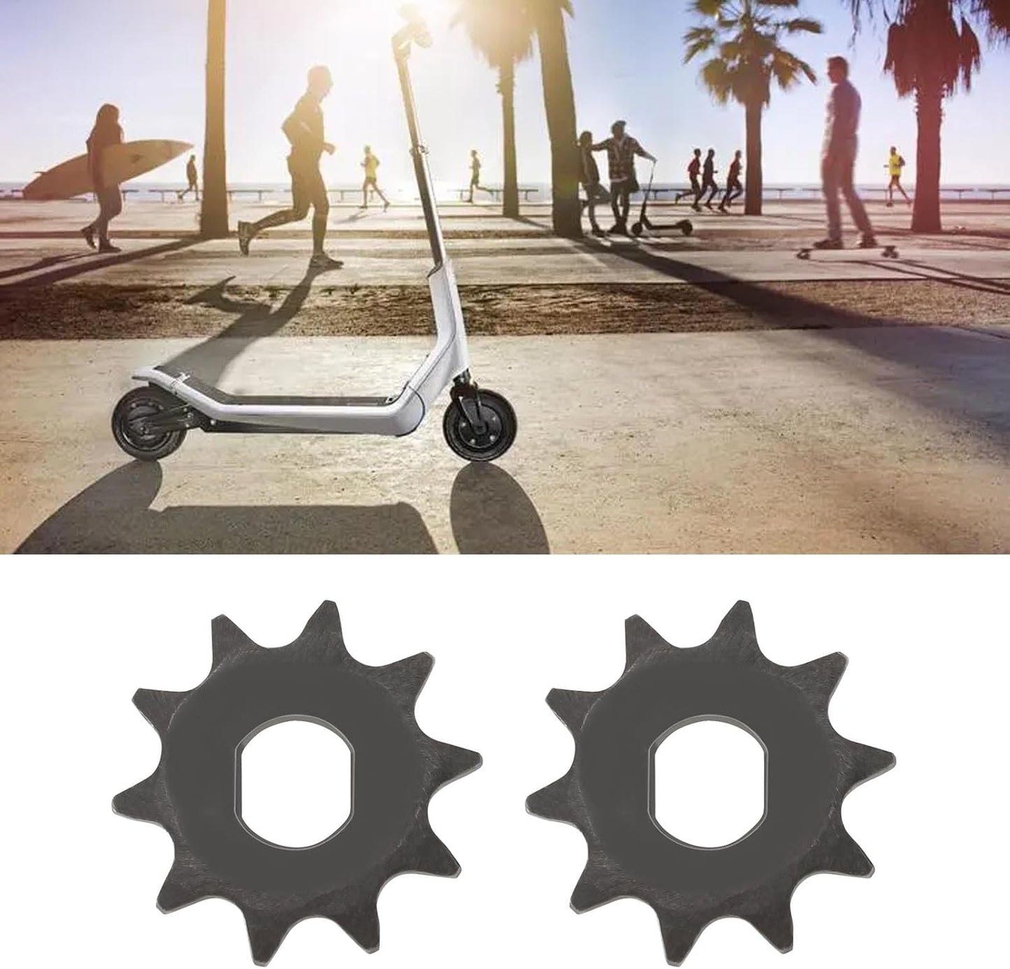 2 Pzas Sprocket Motor 10 Dientes Scooter Eléctrico