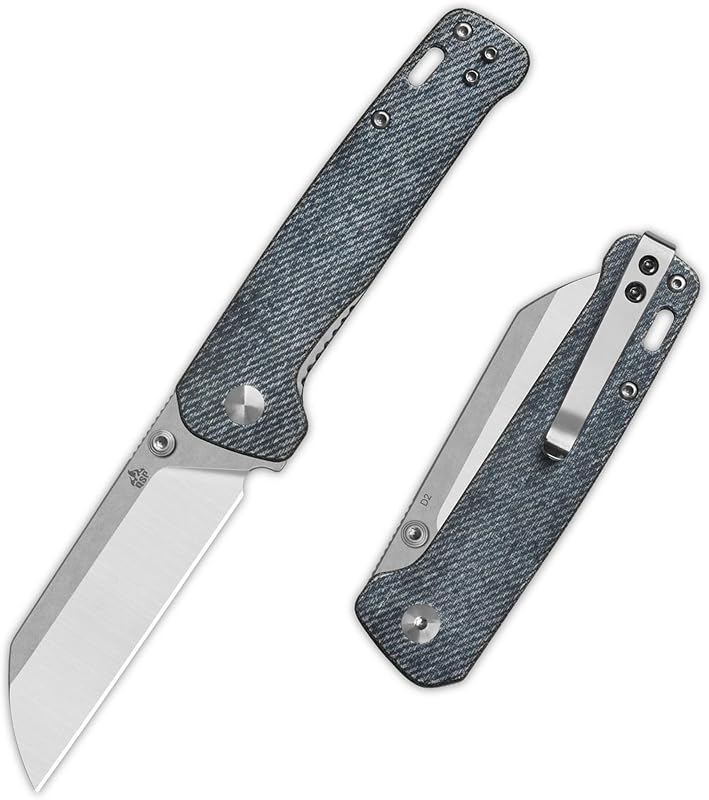 Cuchillo EDC plegable D2 3.06" hoja satinada mango micarta