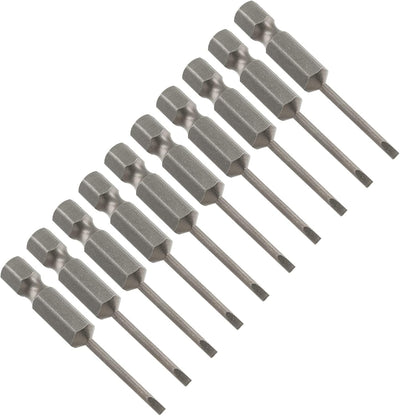 10 Pzas Brocas Destornillador Ranuradas 2.5 S2 Acero 1/4"