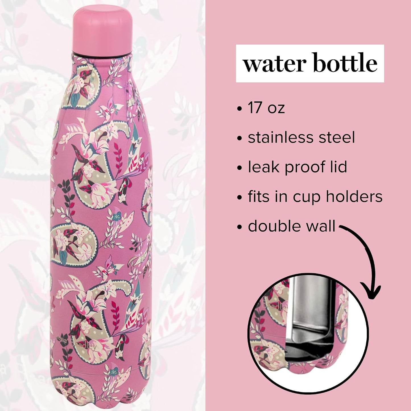 Botella agua acero inox 17oz tapa deporte estampado