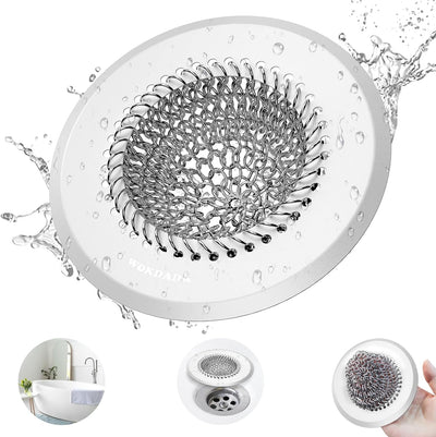 Recogedor pelo drenaje bañera acero inox blanco plateado