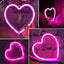 Letrero neón corazón rosa LED con USB San Valentín