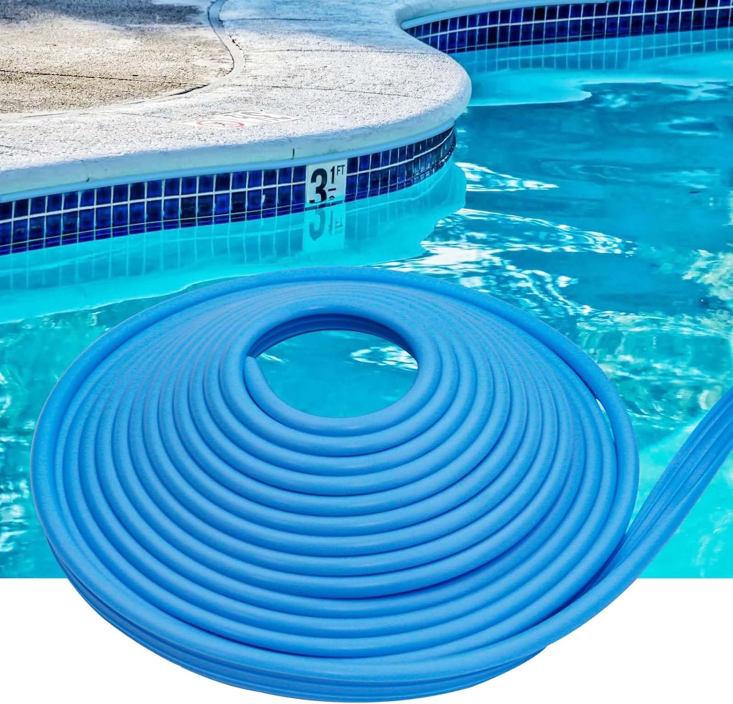 Rollo piscina 60ft bloqueo cuentas azul