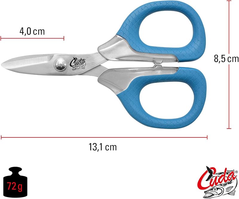 Tijeras pesca titanio 5.5pulg para línea trenzada y mono bordes dentados