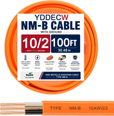 Cable 10/2 NM-B cobre puro 100pies para interiores