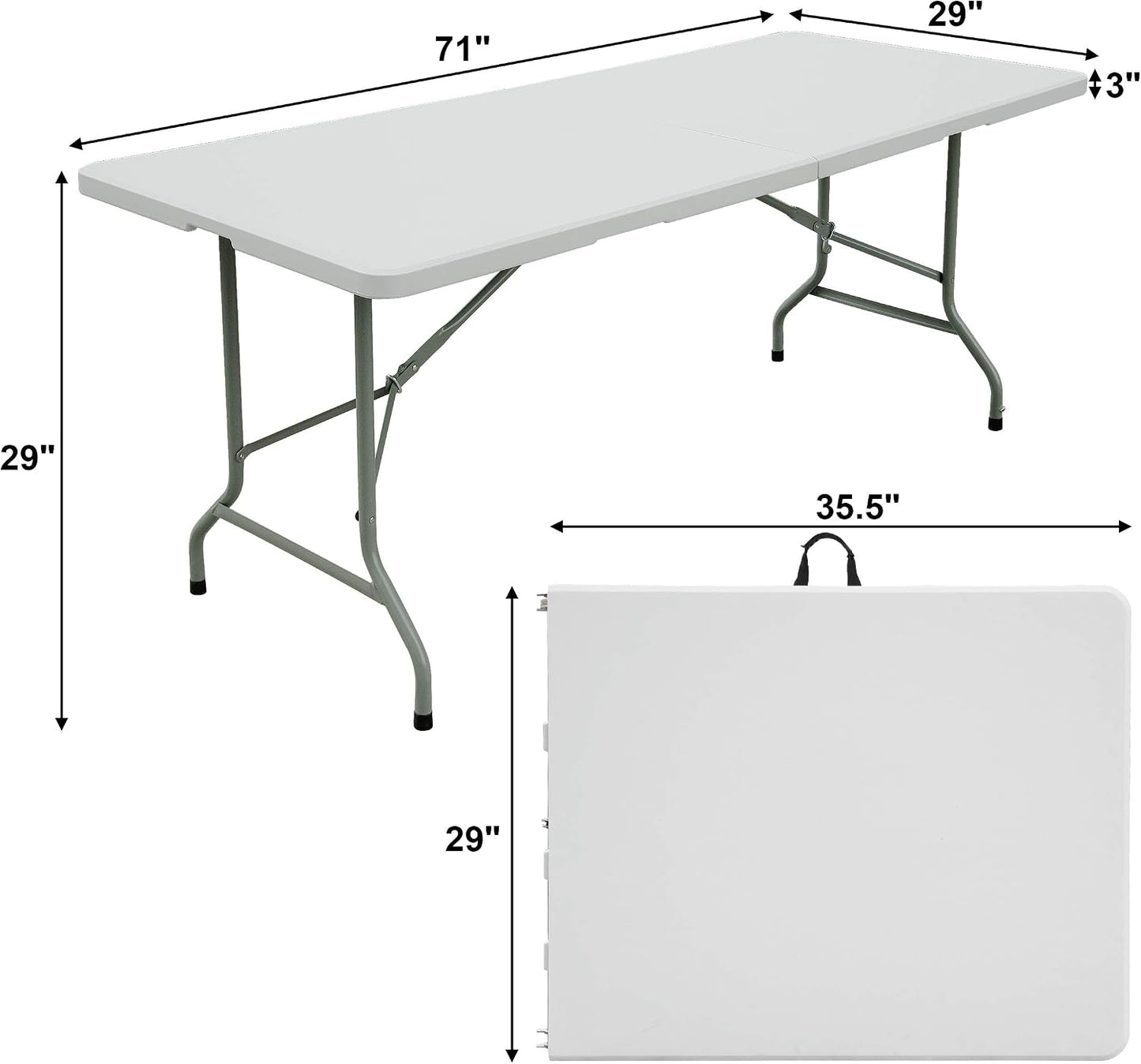 Mesa plegable plástico 1.8m para pícnic fiesta camping