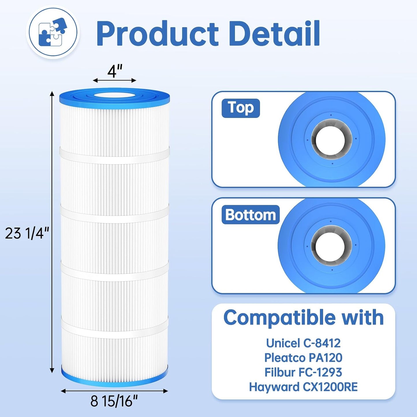Cartucho filtro piscina C1200 comp 120pies2 1paq