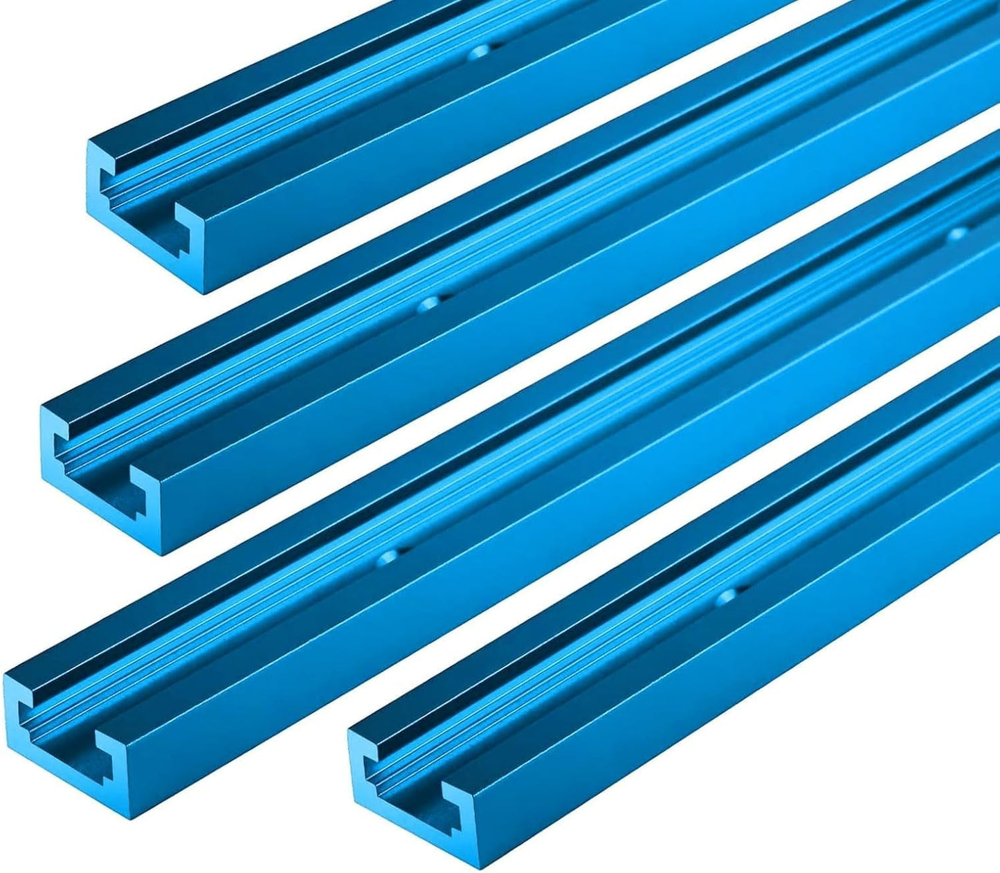 4 Pzas Pista T Carpintería 48pulg Azul Doble Corte