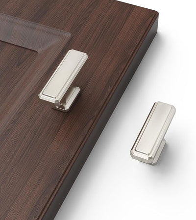 10 Pomos Níquel Satinado para Gabinetes Cocina y Baño
