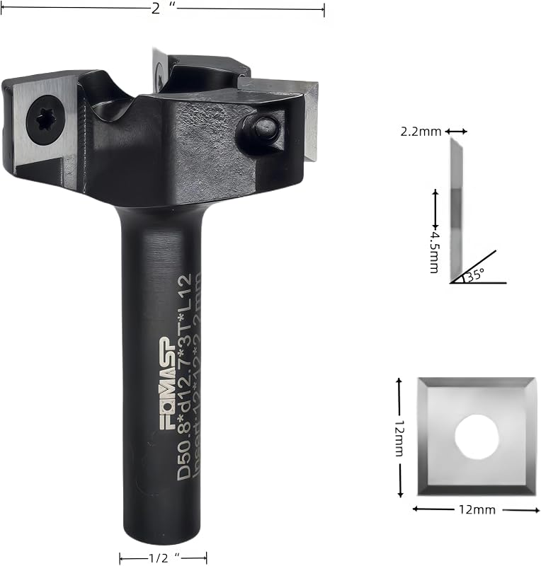 Broca enrutador alerón CNC 1/2pulg insertos carburo