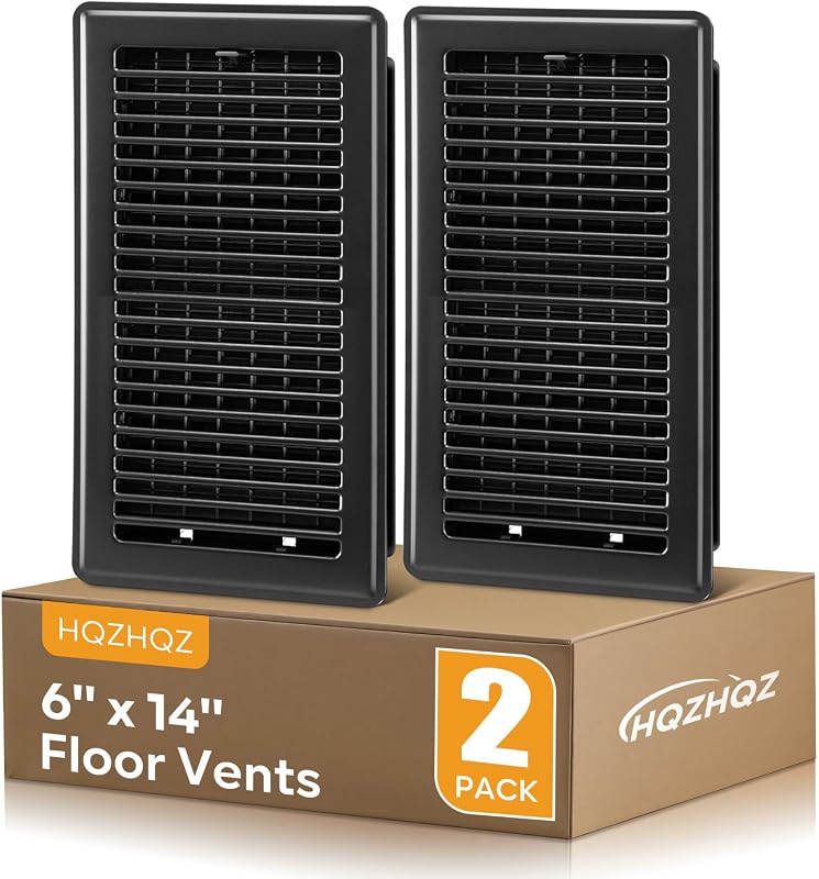 Registro suelo 6x14" rejilla ventilación acero negro
